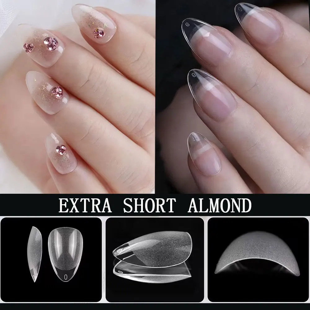 

2023 NEW Short False Nails Tips Oval Coffin Square Almond Fake Nail Press On Nail Gel X Capsule Artificial Nail Art Tips 120Pcs