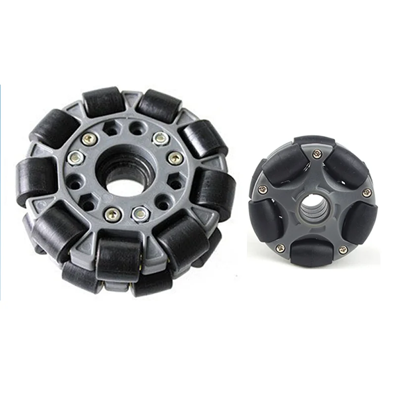 Ruote in gomma per carrello Robot ROS, doppie ruote omnidirezionali in nylon, diametro 58 mm/100 mm