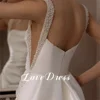 Customized Love Elegant Spaghetti Straps Sequin Bead Mermaid Stain Wedding Dress Gorgeous Backless Floor Length Bride GownS Robe 3