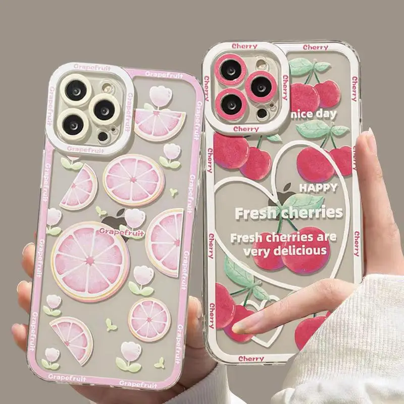 Cherry Summer Fruits Crystal TPU Phone Case Cover
