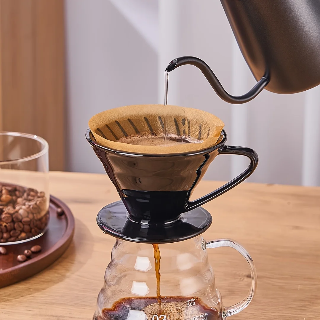 Premium Ceramic Pour-Over Coffee Dripper Set – Complete Coffee Brewing Kit with Mesh Filter for Travel and Outdoor Use