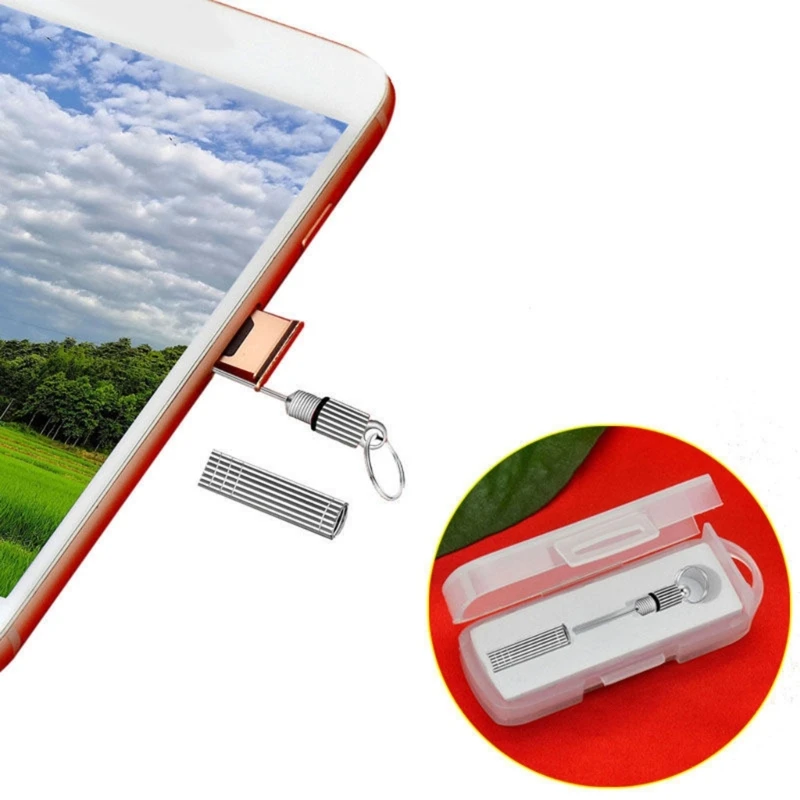 Card Removal Needle Pin & Anti-lost Tray Keychain Split Rings-Phone Ejecter Tool