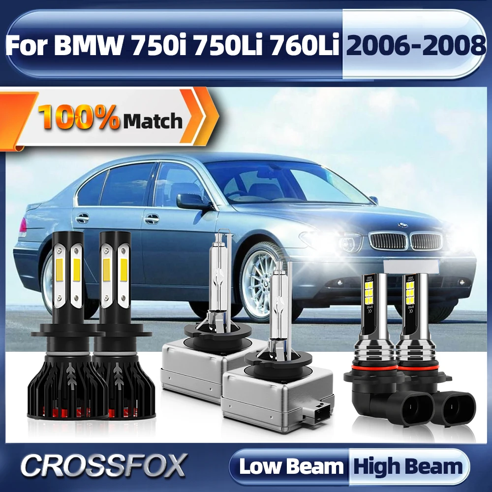 

60000LM Canbus LED Headlight H7 D1S Led Bulb 9006 HB4 Car Fog Lamp 12V 6000K White For BMW 750i 750Li 760Li 2006 2007 2008