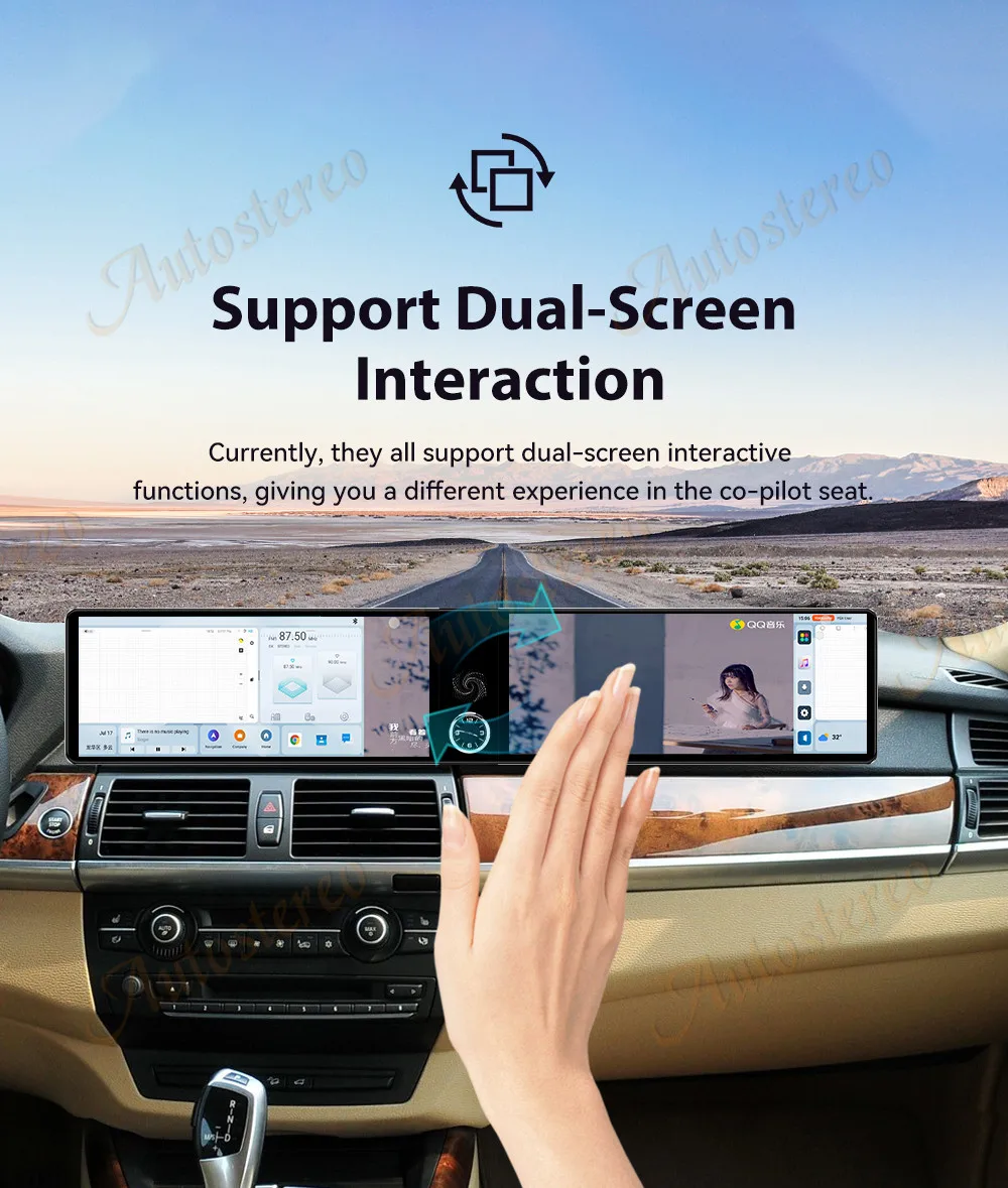 Dual Screen Android14 Car Radio Carplay Screen For BMW X5 E70 X6 E71 X6M X5M 200
