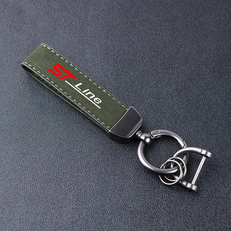 High-Grade Leather Suede Car Keyring Keychain