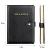Black Leather Golf Scorecard Holder Score Notebook Log Journal Yardage Book Supplies Golf Training Aids for Men 2
