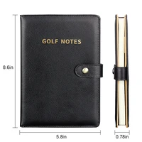 Black Leather Golf Scorecard Holder Score Notebook Log Journal Yardage Book Supplies Golf Training Aids for Men 2