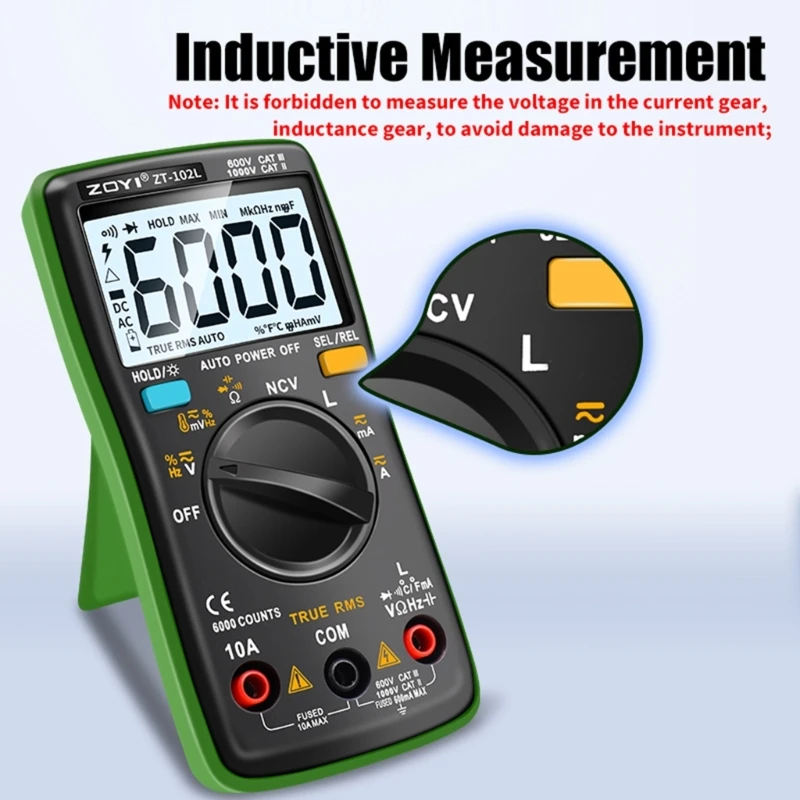 

Efficient Inductance Tester with Auto Function Portable Multimeter Back light