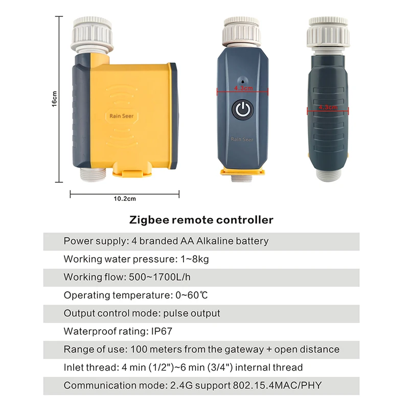 Rain Seer Tuya Zigbee Garden Home Irrigation Watering Timer WiFi Water Timer Mobile Phone Remote Controller 4 Rain Seer Tuya Zigbee Garden Home Irrigation Watering Timer WiFi Water Timer Mobile Phone Remote Controller - Image 4