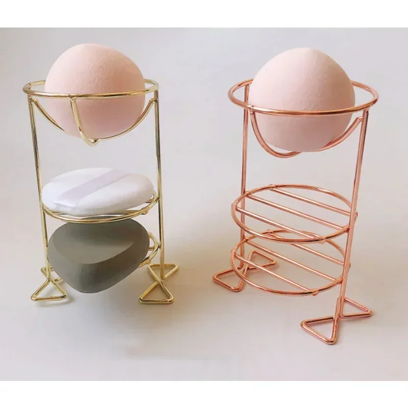 Multilayer Metal Bracket Makeup Puff Rack Cosmetic Holder Blender Display Stand Alloy Drying Power Make Up Sponge Tools