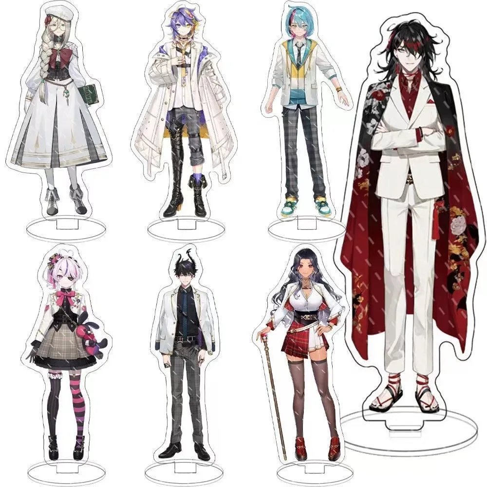 Anime Luxiem Vtuber Figure Supporto Acrilico Shu Mysta Luca Ike Vox Character Desk Model Standing Decor Fan Gifts Portachiavi Cosplay