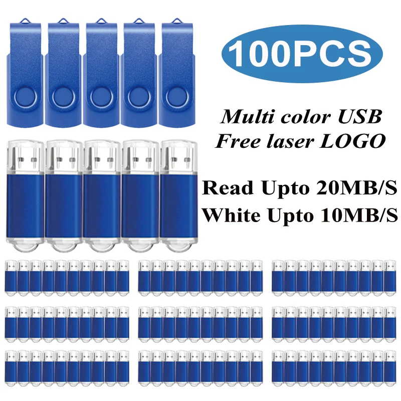 USB Flash Drive 100PCS/lot Colour 2.0 1G 2G 4G 8G 16GB 32GB 64GB Memory Stick Pendrive Free laser