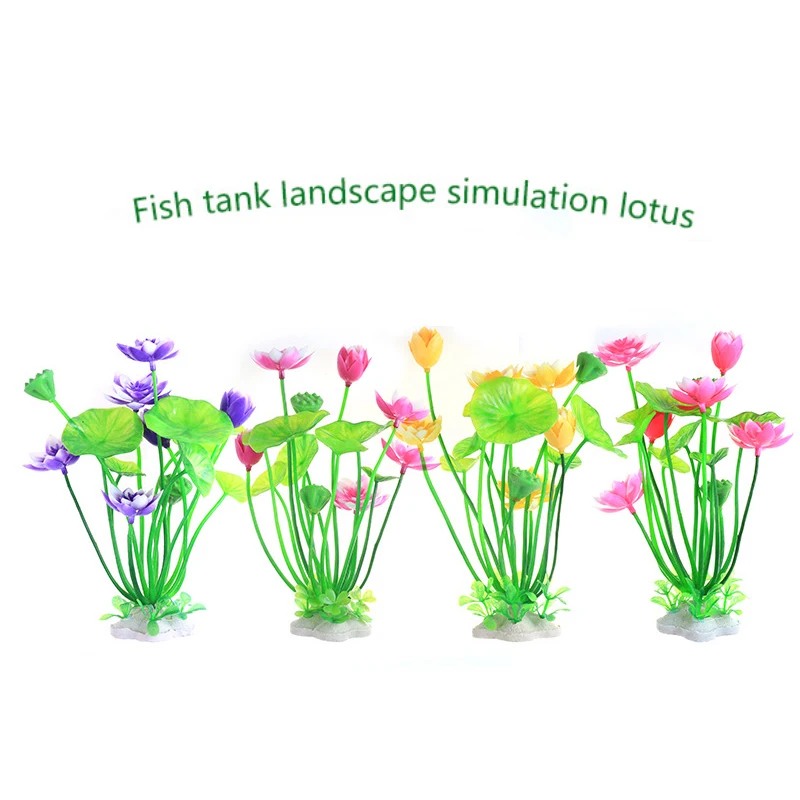 Aquarium Artificial Lotus Plants Decoration Fish Tank Landscaping Water Grass Ornaments Aquatic Simulated Flower Plant Supplies fish tank ornaments mini landscape ornaments artificial plants artificial aquarium plants fish tank decorations aquarium ornaments