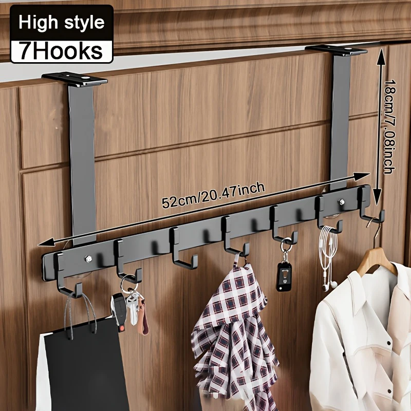 Over-the-Door Adjustable Metal Organizer with Movable Hooks