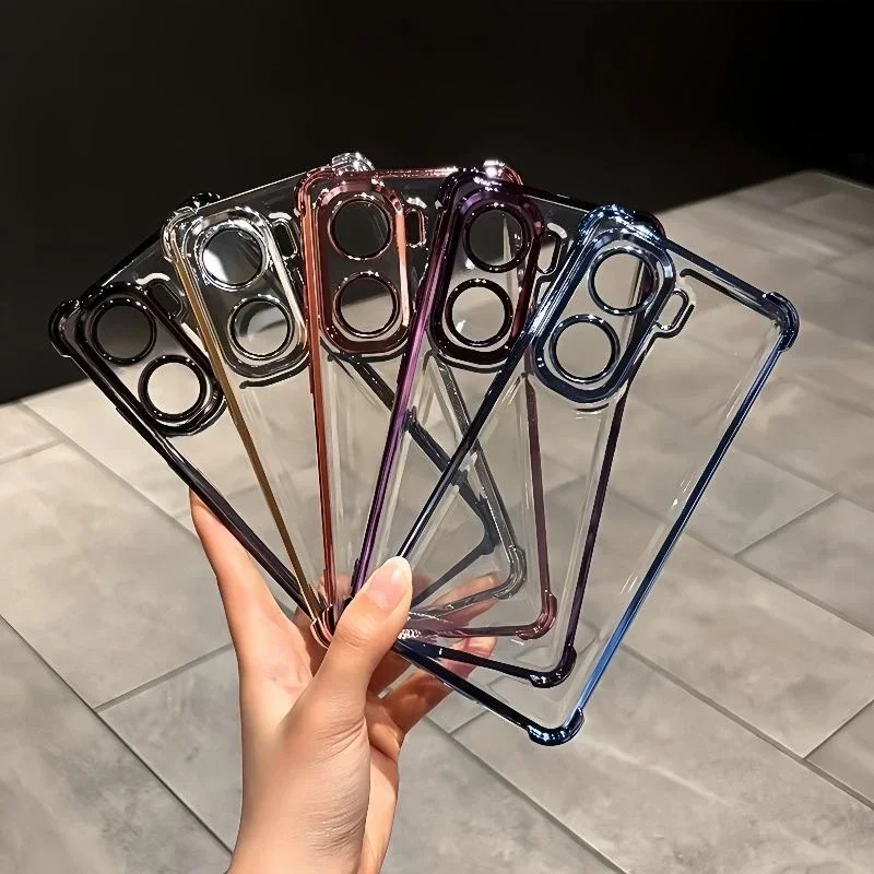 Enhanced Silicone Anti-Shock Case with Lens Protection and Plated Corners