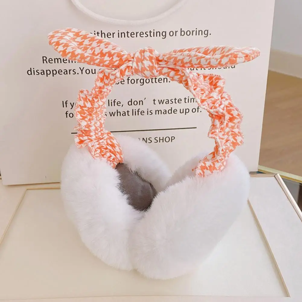 

Fashion Earmuffs Adorable Bow-knot Design Plush Earmuffs for Women Ultra-thick Windproof Ear Warmer Headwear for Autumn Winter