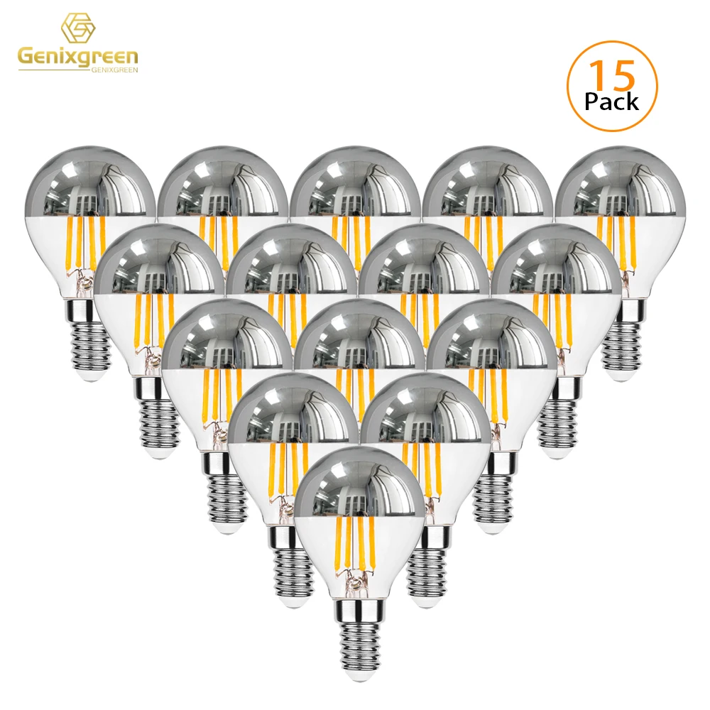 Genixgreen E12 E14 LED ミラー電球調光可能 4 ワット G45 トップ
