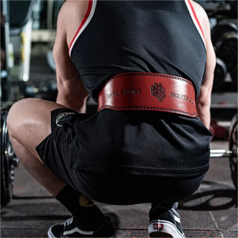 

1 Pc Cowhide Weightlifting Belt for Men and Women Wolf Head Weight Lifting Belt for Gym Powerlifting Deadlift Squat Fitness Belt