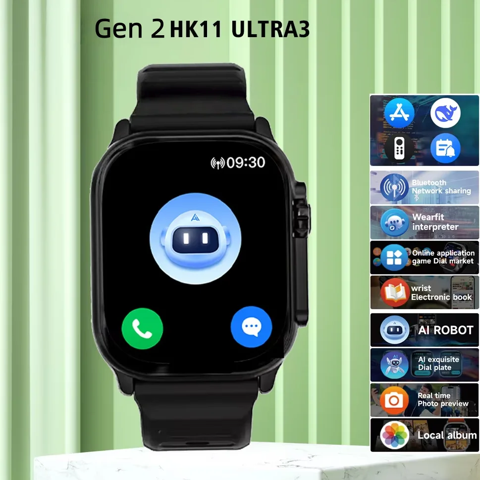 2026 New Gen2 HK 11 ULTRA 3 Smartwatch 49mm AMOLED AI Robot Bluetooth Network Call Clock NFC Compass Smart Watch Men Women 1