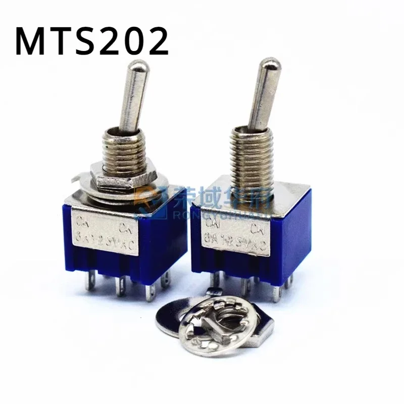 

5PCS 2 Position MTS-202 ON-ON SPDT 6 Pin Miniature Mini Toggle Switch
