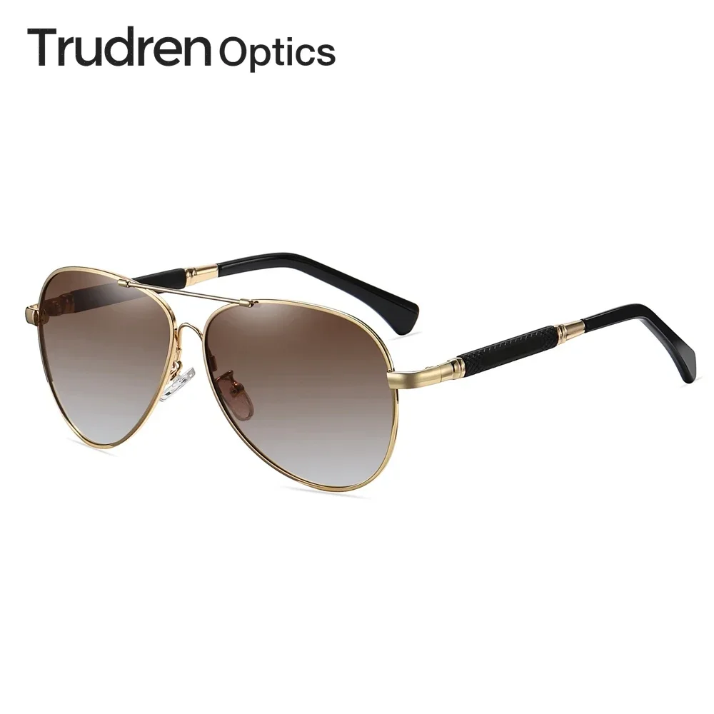 

Trudren Men's Casual Flexible Aviation Sunglasses for Driving Polarized Sun Glasses Memory Metal Titanium Bridges Sunglass 6390