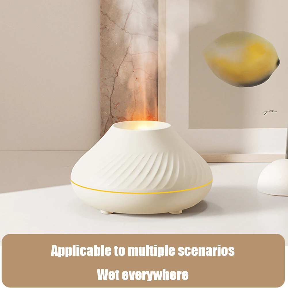 Diffusore di aromi a fiamma vulcanica lampada a olio essenziale  umidificatore portatile USB da 130ml con luce notturna a colori deodorante  per auto per la casa