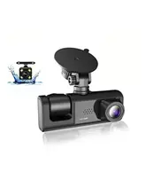 Dash Cam W/ IR Night Vision Loop Recording & 2" IPS Screen 1080P 3 Camera