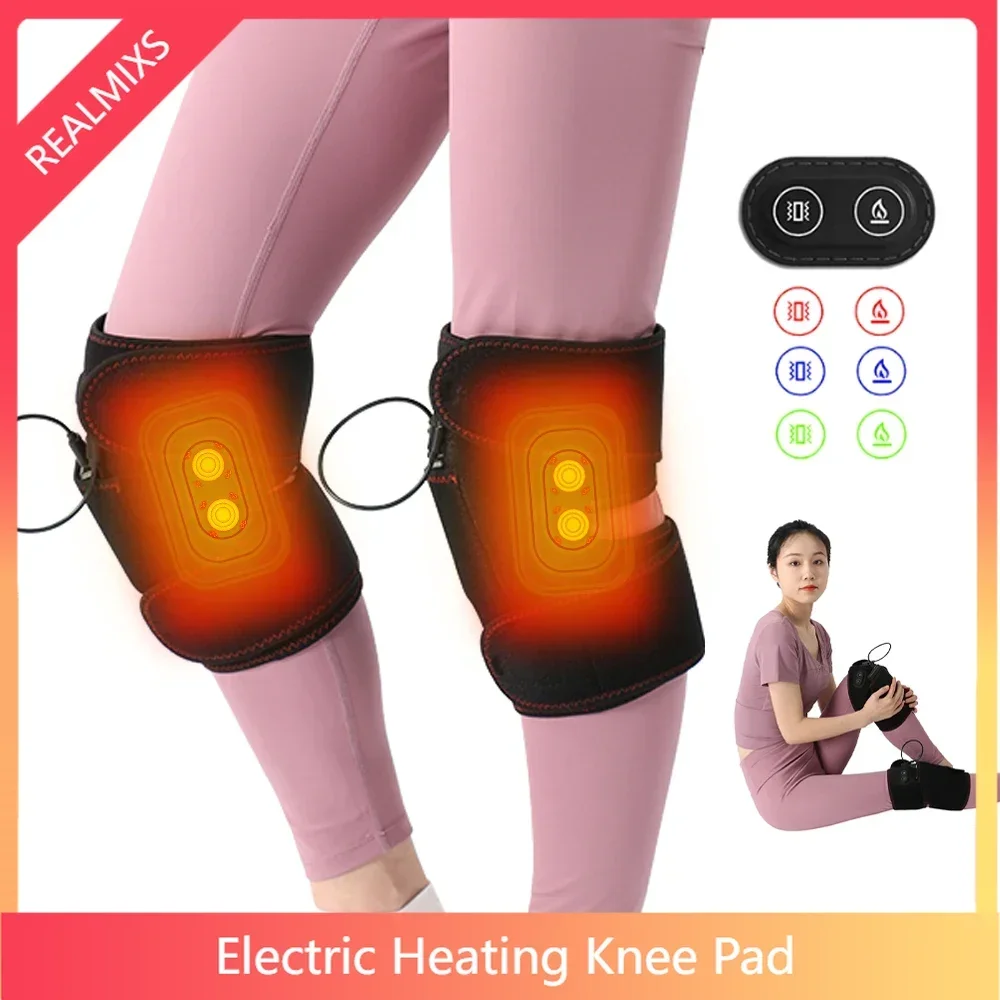 

USB Electric Heating Knee Support Brace Heated Knee Pad 3 Heat Levels Hot Compress Leg Knee Arthritis Pain Relief