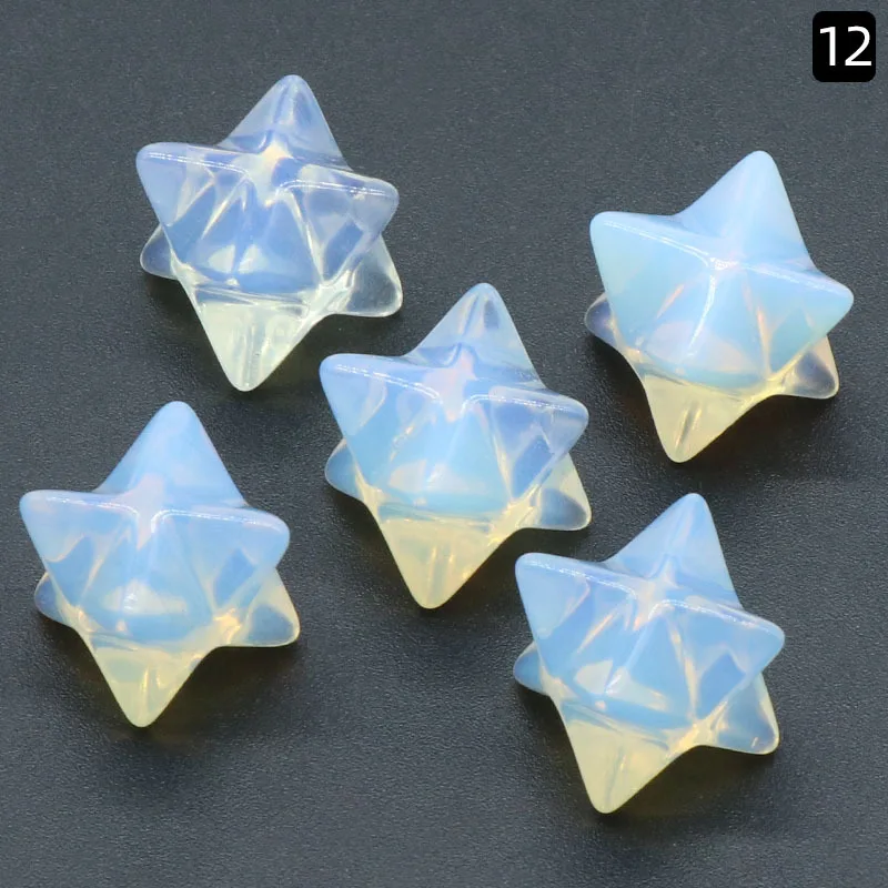 Merkaba Statue Natural Stones Carved Ornament Rose Quartz Healing Crystal Gift Room Ornament Fish Tank Decoration