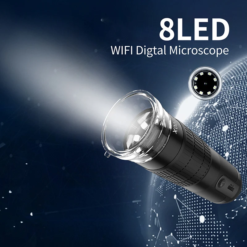 Digital Microscope Handheld Microscope Mini Microscope Pocket Microscope WiFi USB Digital Handheld Microscope 50 to 1000x Wireless Magnification Endoscope Camera with 8 LEDs for iPhone iPad Android