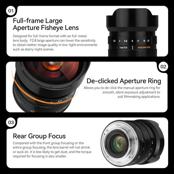 Brightin Star Fisheye Lens Typo CONTAX ZEISS 21MM DISTAGON Follow