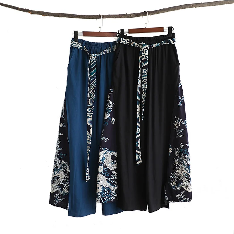 Martial Art Trousers Cotton Linen Men Tai Chi Martial Arts Kungfu Pant Chinese Style Baggy Sweatpant Jogger Casual Workout Yoga Meditation Wushu Pant tai chi trousers
