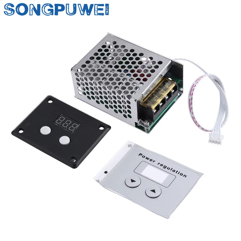 전압 조정기 AC 220V 4000W SCR 사이리스터 디지털 제어 SCR 전자 전압 조정기 속도 제어 조광기 온도 조절기