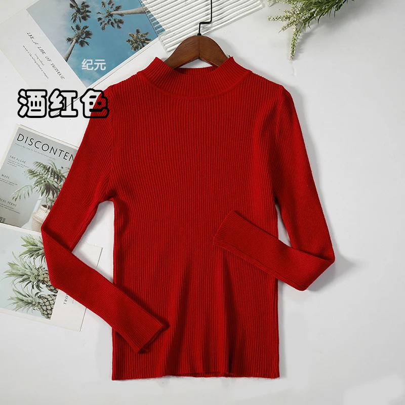 oversized sweaters 2022 New-coming Autumn Winter Tops Basic Turtleneck Pullovers Sweaters Primer Long Sleeve Short Korean Slim-fit tight Sweater brown cardigan Sweaters