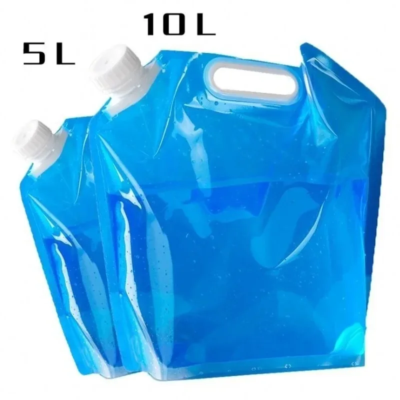 High Capacity 5/10L Outdoor Camping Water Bag Portable with Handle Folding Travel Picnic BBQ Water Tank Storage Bag Accessories