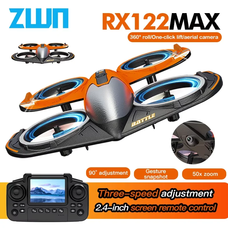Avion RC RX122 MAX/PRO avec télécommande écran HD, planeur hélicoptère mousse