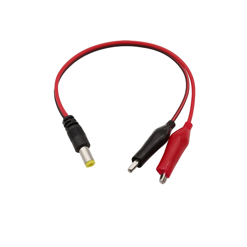 Alligator Clip Crocodile Electrical Clamp To 5.5mm x 2.1mm DC Power Plug Male / Jack Female Socket Connector Wire Test Leads