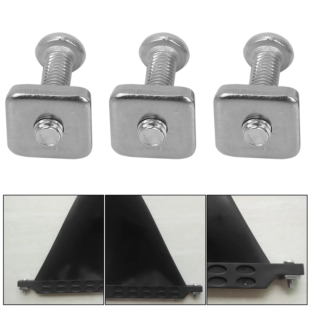 3pcs Surfboard Tail Fin Screw M4/M5 Surf Fin Nail Screw Longboard Sliding Single With Plate Surf