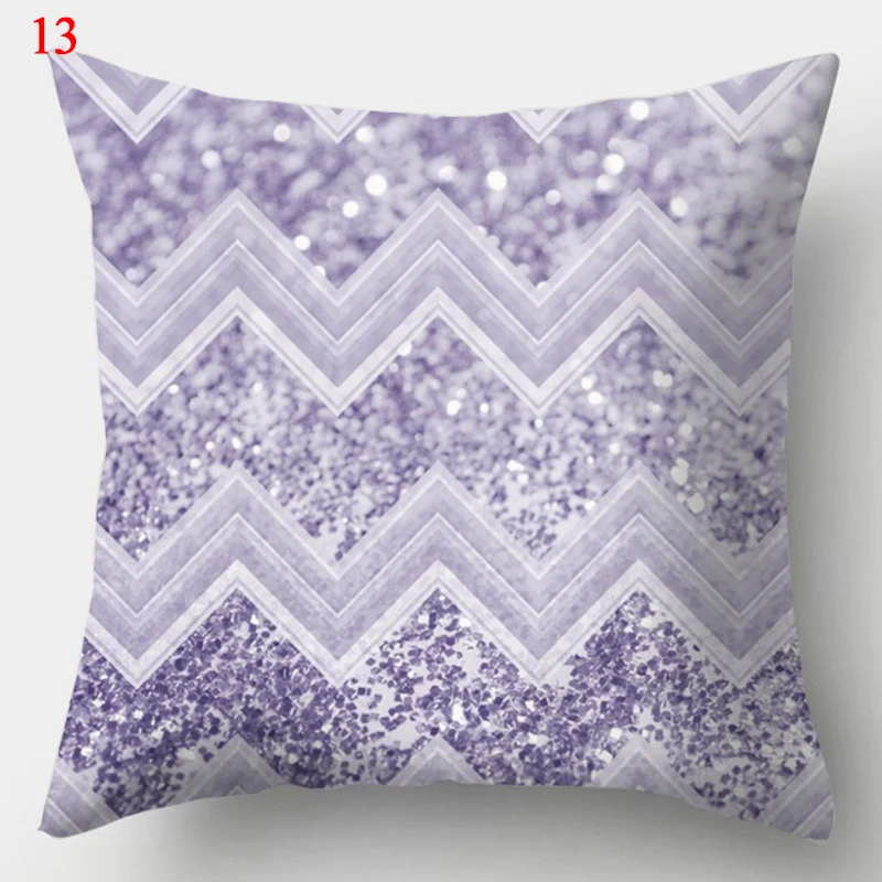 45x45cm Purple Geometric Print Pillow Covers Decorative Square Cushion Cover Polyester Throw Pillow Case for Home Sofa Decor 
