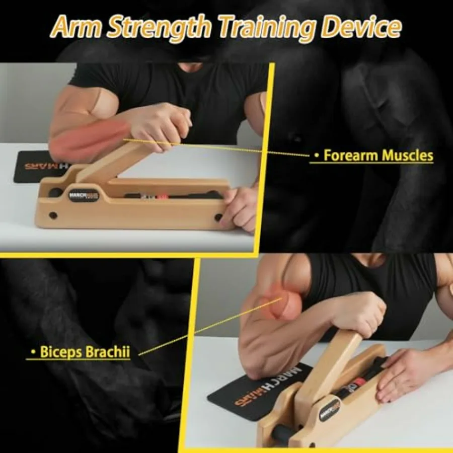 Arm Wrestling Training Equipment, Forearm Strengthener, Adjustable Hydraulic Resistance (Levels 1–12), Home Gym Equipment for St