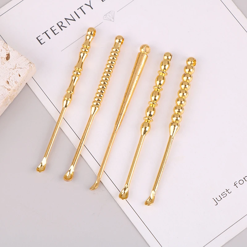 Ear Pick Ear Curette Cleaner Earwax Removal Cleaning Tools Brass Ear Spoon Portable Ear Cleaner Curette Multiple Design 4