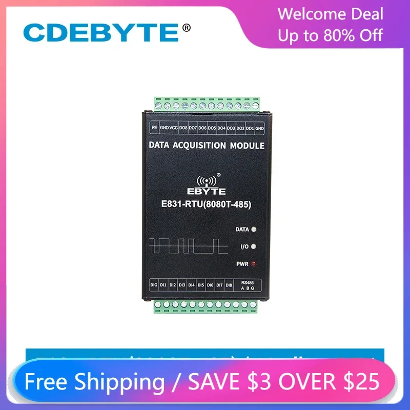 

Modbus RTU Relay RS485 Digital16 Way IO Channel Controlle Digital Input Output Dry Contact Acquisition r E831-RTU(8080T-485)