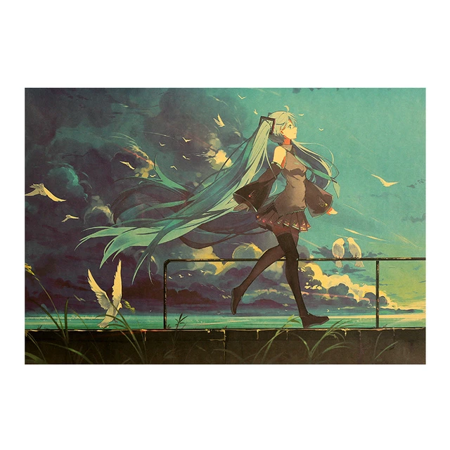 Hatsune Miku Vocaloid Anime Girls Fan Art Matte Finish Poster