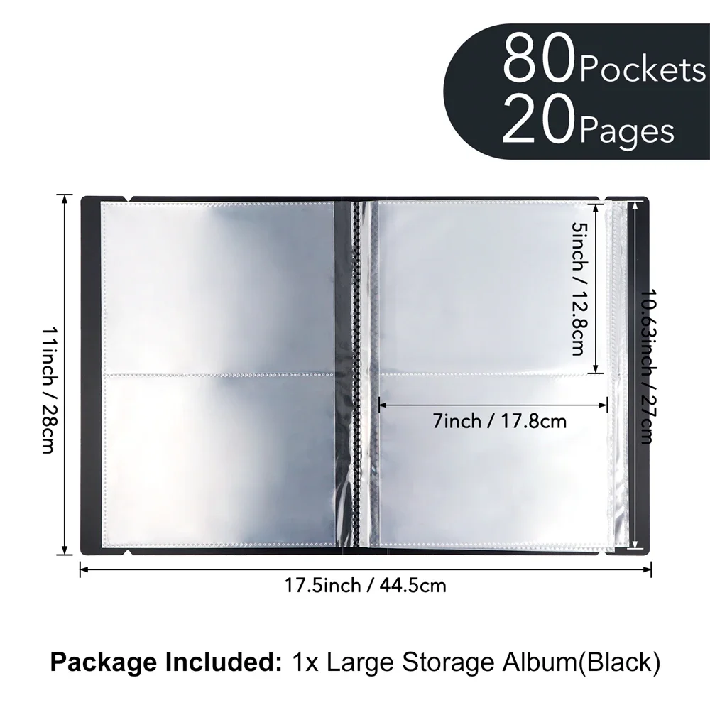 80 pockets/20 pages Large Clear Sticker Photo Storage Album For Stamp Cutting Dies Storage Book Organizer Folder DIY Tool New