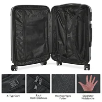 Anajqaqia Set de bagages – Ensemble de valises trolley trois pièces gris foncé – Avec une conception à double roue et des serrures TSA pratiques 5