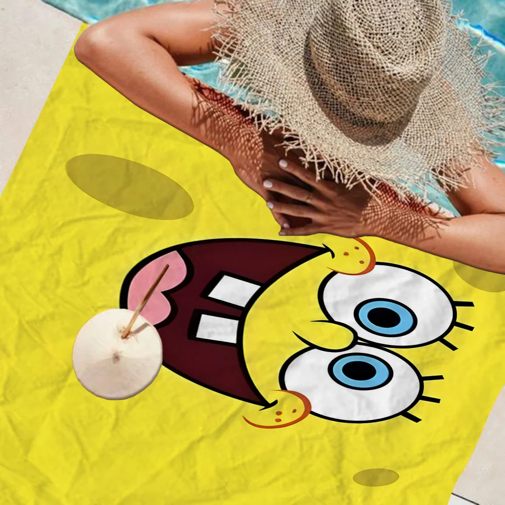 Cartoon S-SpongeBobS Towel Microfiber Beach Towel Absorbent Quick dry Soft Yoga Swimming Resort Mountain Climbing Towel 4