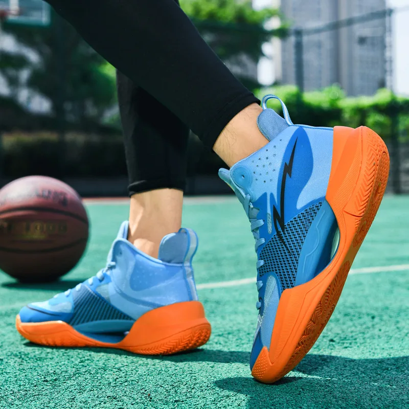 High Quality Purple Men's Basketball Sneakers Breathable High Top Women's Basketball Shoes Outdoor Platform Basketball Boots Man