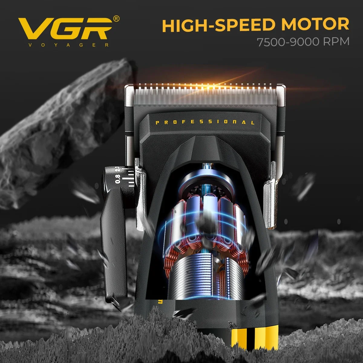 VGR Electric Hair Trimmers Professional 9000RPM Hair Clippers Rechargeable Haircut Machine Adjustable Barber Tool for Men V-285 - Image 2