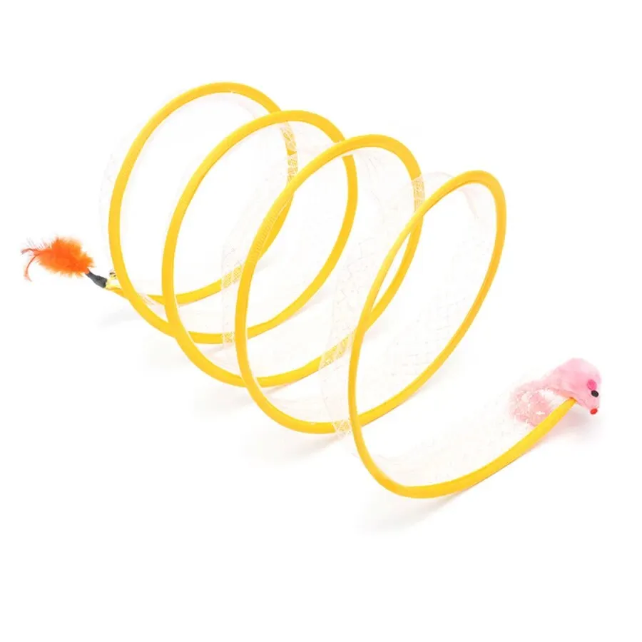 Mesh Cat Tunnel Pet Supplies Self Hi Foldable Cat Channel Random Colour Mouse small pet tunnel
