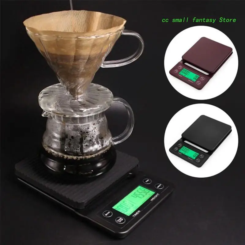 Coffee Electronic Scale Pour-over Coffee Scale Dedicated Coffee Beans  Weighing Timing Household Small Baking Scale - AliExpress